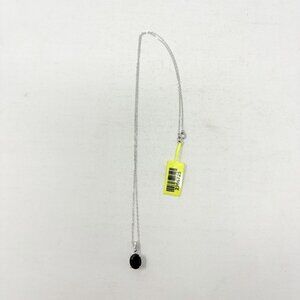 Shop LC Thai Black Spinel Oval Sterling Silver Pendant with 20in Chain 5424